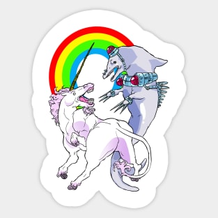 Unicorn vs. Dolphin Sticker